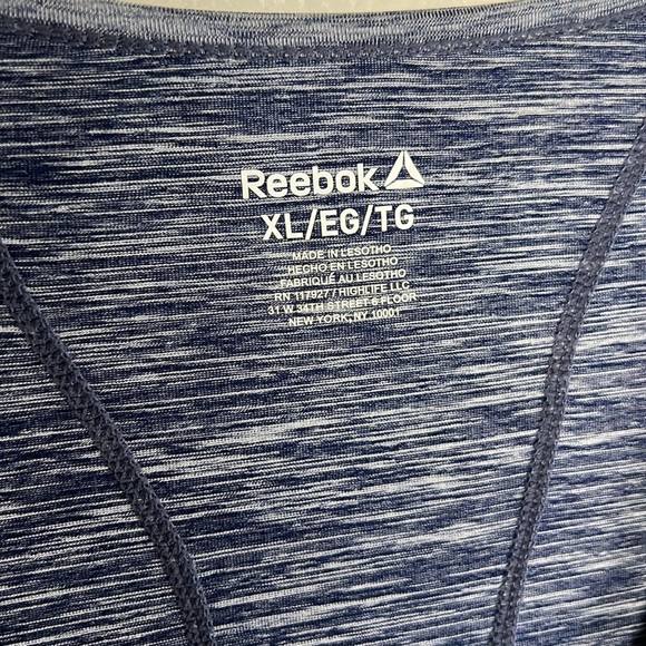 EUC Reebok Blue Heathered Athletic Workout T-shirt sz XL - Picture 2 of 3
